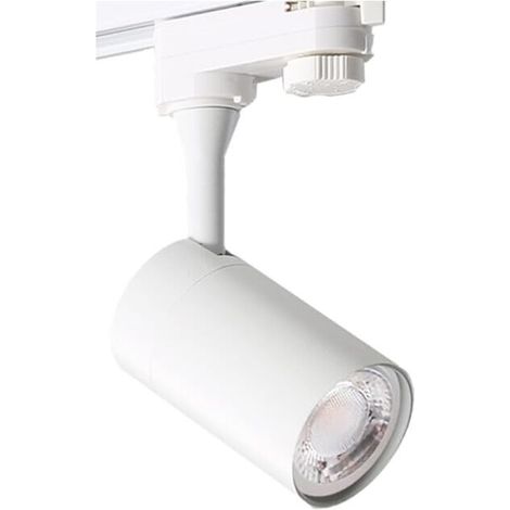 Spot LED rail blanc 1 x GU10, 56 x 100 mm, idéal pour l'éclairage d'espaces commerciaux et domestiques.