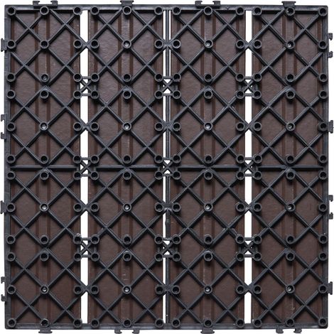 Mophorn ineinandergreifende Terrassenfliesen, 12 x 12 Zoll, 10er-Pack, 10 Quadratfuß, Kunststoffholz, wasserdichter Bodenbelag für den Außenbereich, Allwetter-Terrassenbelag für Veranda, Poolrand