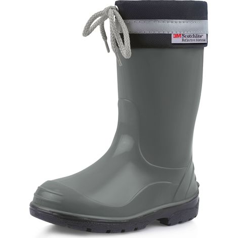 Ladeheid Bottes de Pluie Mixte Enfant Bottes en Caoutchouc Resistantes à l'eau pour Fille et Garçon Chaussures Imperméables LA-972 (Gris/Noir, 26 EU)