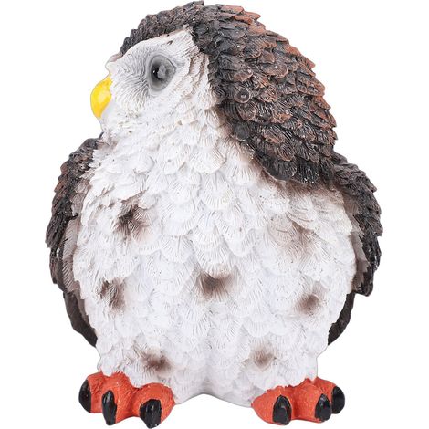 Figurine de hibou marron, mignonne et réaliste, petite sculpture en résine, statue d'animal pour la décoration intérieure (1/5)