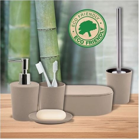 Lot d'accessoires de salle de bain Takeo Taupe Spirella