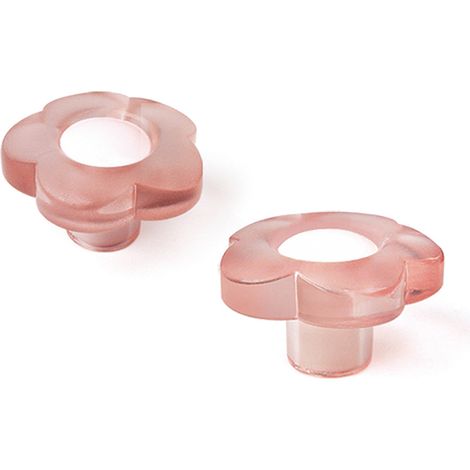 Pomo de plástico con acabado magenta, dimensiones: 34x34x20mm Ø: 34mm - (1/4)