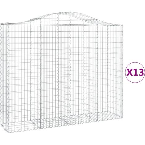Maison Exclusive - Gabionen mit Hochbogen 13Stk. 200x50x160/180cm
