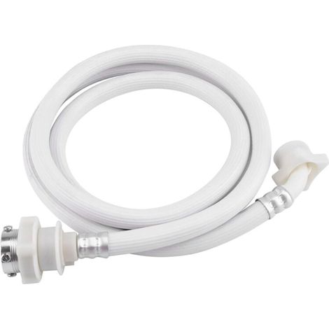 Tuyau universel de 1,5 m pour lave-linge et lave-vaisselle, tuyau d'arrivée d'eau par injection avec coude à 90 degrés, tuyau d'eau froide antidéflagrant blanc, interface standard à 6 points (1/5)