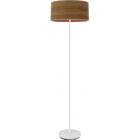 Pie salon jerte 1xe27  blanco/madera oscura 165x40x40 cm