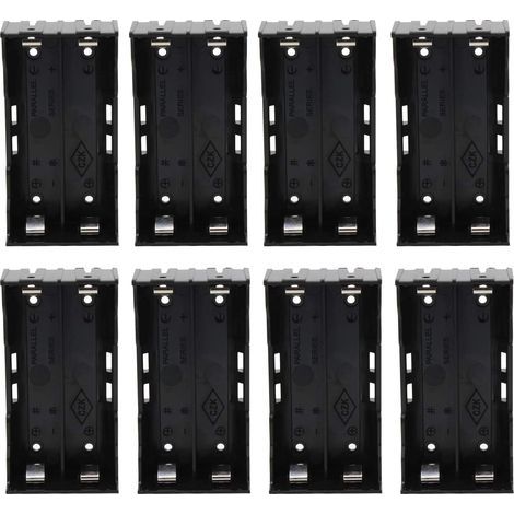 Stück 2 × 3,7V 18650 Batteriehaltergehäuse aus Kunststoff, Batteriedeckel, Aufbewahrungsbox mit 4 Pins (2 Buchsen) + 2 Stück 18650 Kunststoff-Batterieboxen (1/5)
