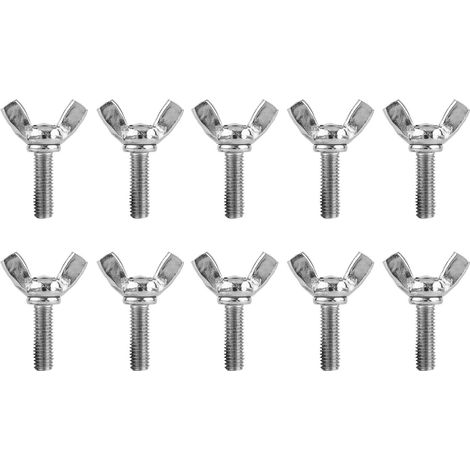 Lot de 10 vis à ailettes DIN316 M5 x 20 mm acier inox 304 boulons mécanique fixation matériel réparation accessoire (1/5)