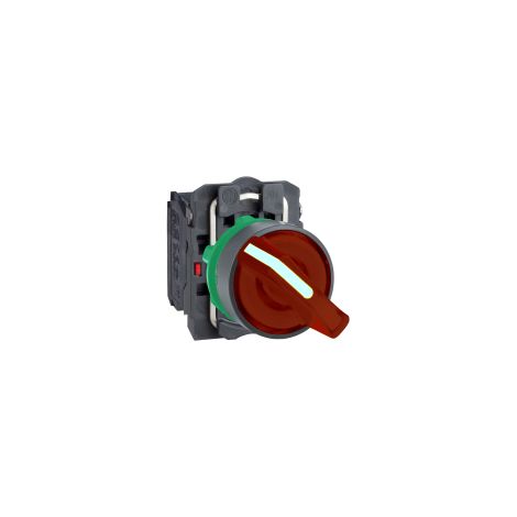 Testa selettore luminoso rosso Ø22 - 2 pos. - 240v - 1NO+1NC - XB5AK124M5