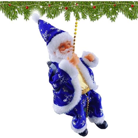 Père Noël Musical Accessoires Farce Vieux Homme Barbe Blanche Chaîne Escalade Électrique Père Noël Pour entrée maison intérieur crèche maternelle centre (1/5)