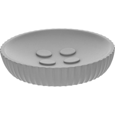 Portasapone rotondo in poliresina - grigio chiaro - Tendance
