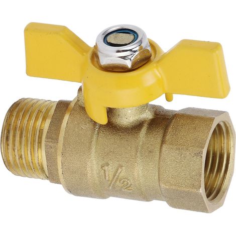 Vanne à bille à filetage mâle G1/2, épaissie, pour gaz combustible, accessoire de plomberie pneumatique (1/5)