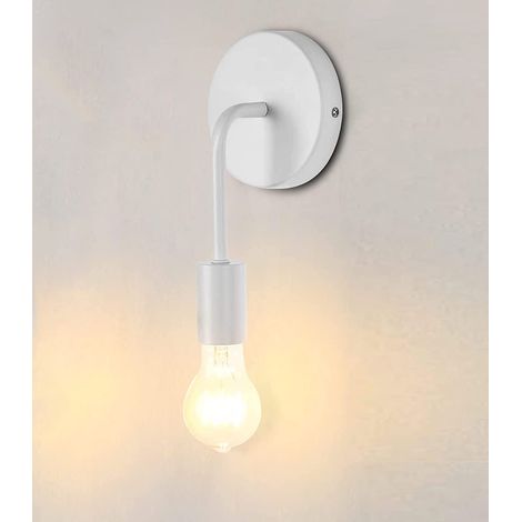 Vintage Wandleuchte Innen, Weiß Wandlampe E27 - ohne Leuchtmittel für Küche Wohnzimmer Cafét Schlafzimmer Esszimmer