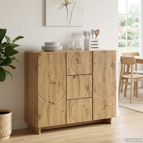 Aparador Roble artisan 85,5 x 31 x 75 cm Madera de ingeniería (1/4)