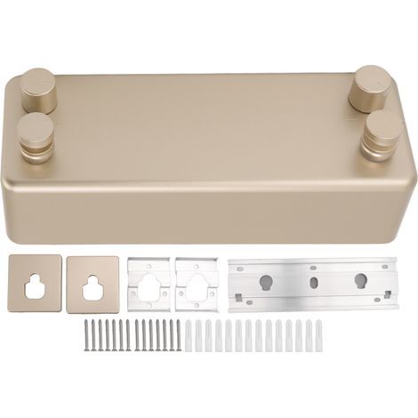 Étendoir à linge mural rétractable, double fil à linge robuste en acier inoxydable épais, pour balcon ou hôtel, 4,2 m (13,8 pi), couleur or (1/5)