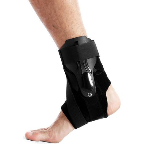 Knöchelbandage mit Schutzschiene, verstellbarer Knöchelstabilisator, Größe S. (1/5)