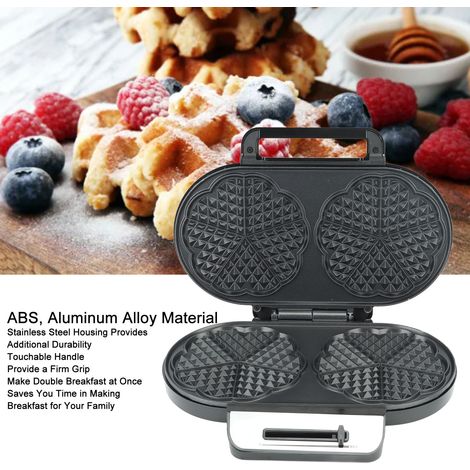 Gaufrier 3-en-1 avec température réglable, plaques antiadhésives, poignée tactile pour pancakes et pâtisserie, prise US 110V (1/5)