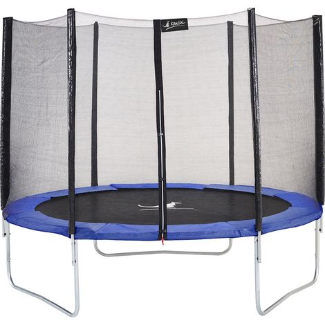Trampoline KANGUI Bleu Ø 305 cm Enfant Filet sécurité Extérieur CE NF EN71-14 (1/4)