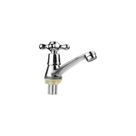 Memkey – Moderne Waschtischarmatur mit Kreuzgriff – Zinklegierung – Keramikkern – Einfache, bohrfreie Montage – Wassersparend - Crezuo