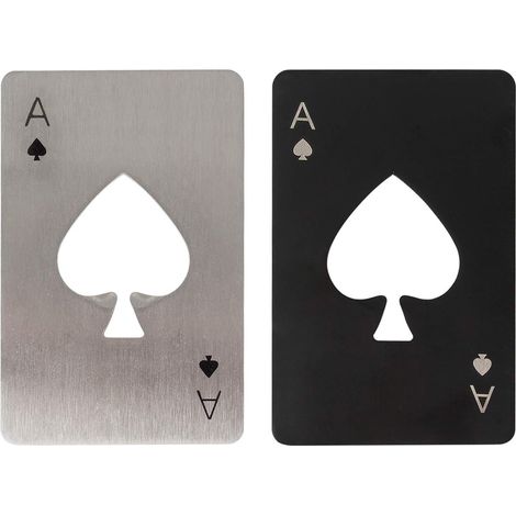 2-teiliger Flaschenöffner mit Poker-Motiv, Flaschenöffner aus Edelstahl, Anzug (1/5)