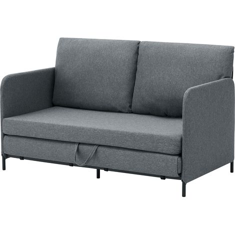 Divano/poltrona trasformabile a 2 posti 78 x 125 x 67 cm grigio scuro 030009128