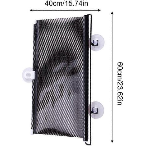 Store occultant à enrouleur automatique rétractable pour voiture et fenêtre, protection solaire et isolation thermique, sans clous, noir (1/5)