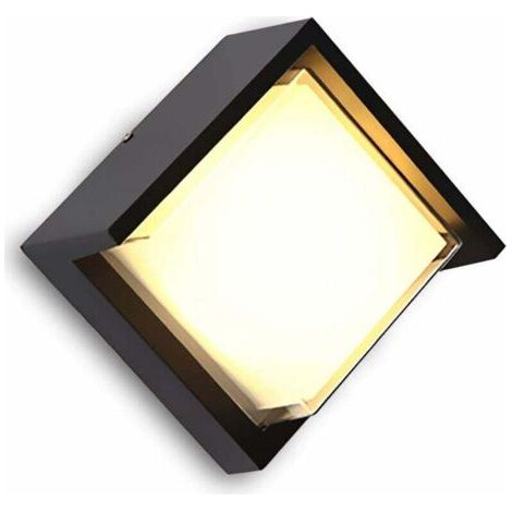 1 pcs Applique murale d'extérieur LED 12 W - Forme carrée - boîtier en aluminium - étanche IP65 - Pour l'intérieur et l'extérieur - Lumière blanche chaude (3000 K)-Fei Yu (1/4)