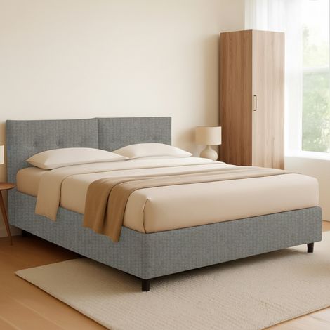 Cama plaza y media Leeds, desenfundable, hecho en Italia, gris ceniza (1/5)