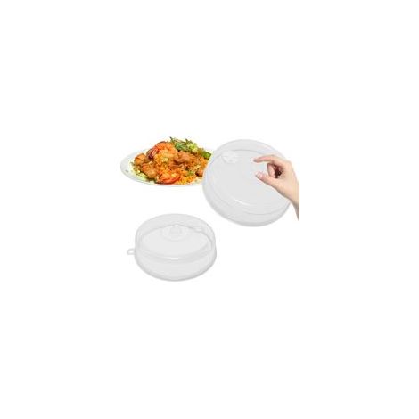 2 Pièces Cloche Micro Onde 23 cm et 17 cm, Anti-éclaboussures résistant couvercle micro-ondes, Cloche micro onde sans BPA, Tailles mixtes pour s'adapter à différentes tailles d'assiettes (1/5)