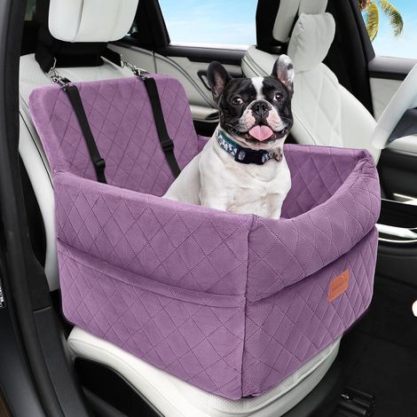Siège auto pour chien lavable, rehausseur pour petits et moyens chiens, violet (1/5)
