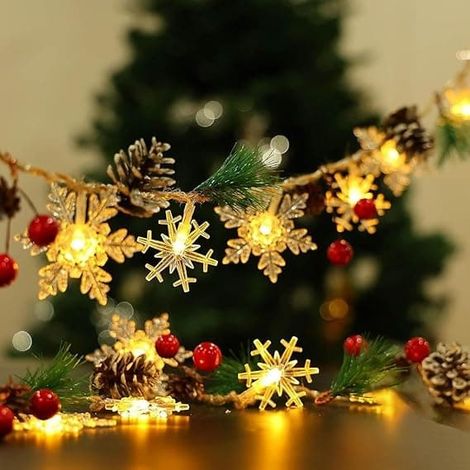 Rideau lumineux de Noël 3 m x 20 cm, décoration intérieure et extérieure, motif flocon de neige (1/5)