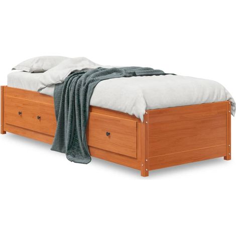 Maison Exclusive - Lit de jour sans matelas cire marron 75x190 cm pin massif (1/5)