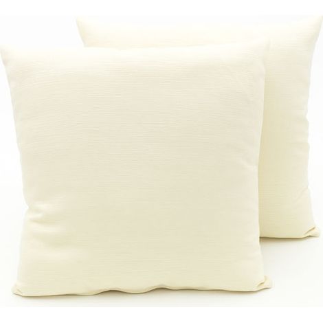 Coppia Cuscini Arredo Imbottiti Tessuto Ottoman In Tinta Unita Colore Panna 12, misura40x40colorePanna 12 (1/4)