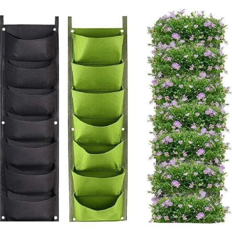 Sac de culture de plantes à suspendre au mur Sac de jardinière d'arbre de culture de balcon (2 pièces) (1/2)