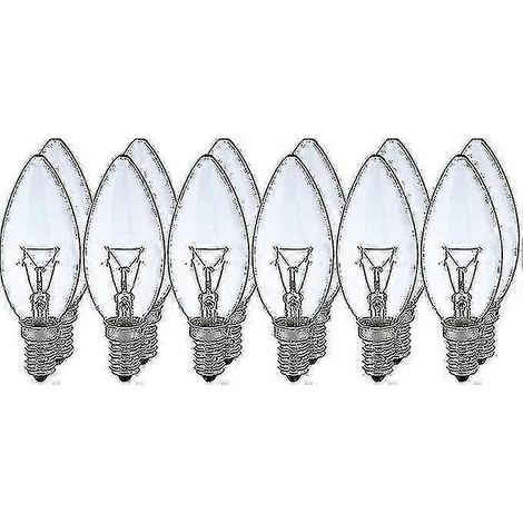12 ampoules à incandescence classiques E14 de 40 W, blanc transparent. (1/3)