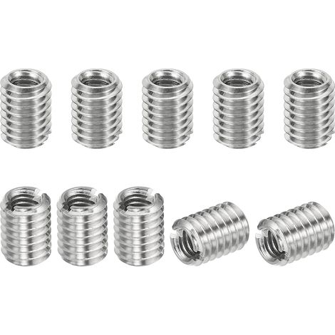 Filetage Adaptateurs Manchon Réduction Écrou Insert Fileté, 10 pcs M61 Mâle à M40.7 Femelle Réparation Insérer Écrou Vis Réducteur Conversion Inox Acier Fixation 8mm (1/5)
