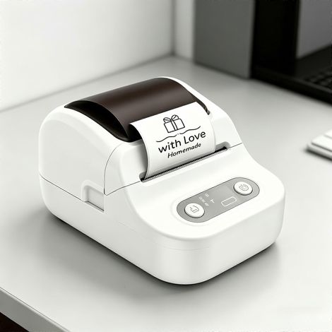 Mini imprimante thermique sans fil de poche, imprimante Bluetooth portable sans encre avec application, rechargeable pour étiquettes, reçus, photos et notes. (1/5)