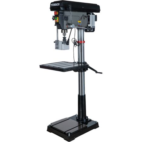 Torros – Perceuse à colonne 1,5 kW 400V – Perçage acier jusqu'à 32 mm – 12 vitesses 120-3480 rpm – Raccord cône morse 4 – DF34T