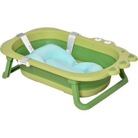 Baignoire bébé pliante avec coussin ajustable 80x53,9x20,8cm vert