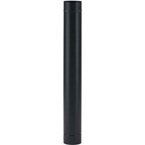 TUBO SMALTATO NERO OPACO DIAM.CM 10 X CM 50 LUNGO PER STUFA LEGNA FERR 291712 (1/2)