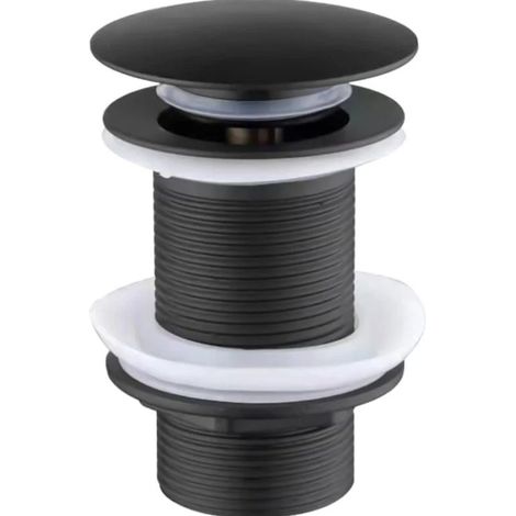 Bouchon de vidange Premium Noir Mat Bouchon de lavabo Bouchon de vidange Clickwaste Verrouillable (1/4)