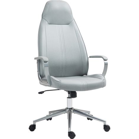 Chaise bureau fauteuil de bureau hauteur réglable fonction à bascule à roulettes pivotantes 68 x 65 x 119-128.5 cm gris (1/5)