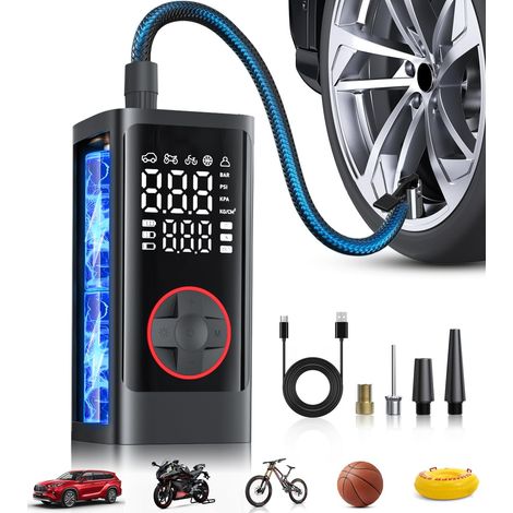 Pompe à air portable, 150 PSI, avec télécommande et manomètre, pour un gonflage portable lors des déplacements ou de la maintenance.-AquaForge (1/5)