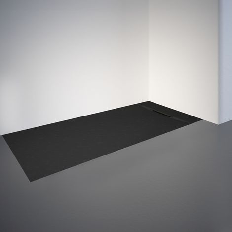 Schulte – Receveur de douche à poser 70 x 170 cm – Effet pierre anthracite – Ultra léger et recoupable – Résistant aux UV et à la chaleur