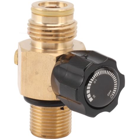 Adaptateur de recharge de cylindre de CO2 G1/2 14, pression maximale de 5000psi, Valve de réservoir en laiton M18x1, 5 noir (1/5)