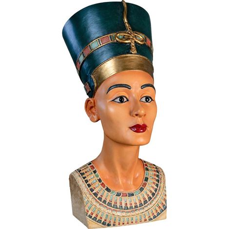 Statuette buste de Nefertiti colorée 30 cm