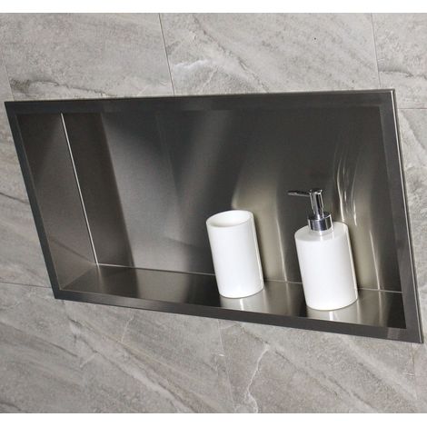 BERNSTEIN - Niche murale de douche, étagère encastrable douche acier inox - 60x30x10cm - BS603010 Acier brosséAcier inoxydable brossé