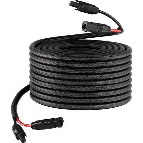 Mophorn Solarkabel Verlängerung 30,5 m, 10 AWG, Solarverlängerungskabel mit flammhemmender Ummantelung, Steckverbindungen, IP67 wasserdichtes PV-Kabel, für Fahrzeuge, Wohnmobile, Schwarz & Rot (1/5)