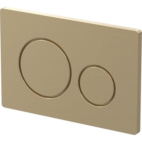 Signature Round Push Button Dual Flush Plate - Brushed Brass (1/2)