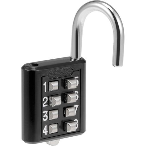 8 Chiffre Combinaison Cadenas - Zinc Alliage Intérieur Extérieur Cadenas, Pousser Bouton Verrouillage, Appliquer à Salle Sport Porte Sport Casier (5mm, Noir) (1/5)