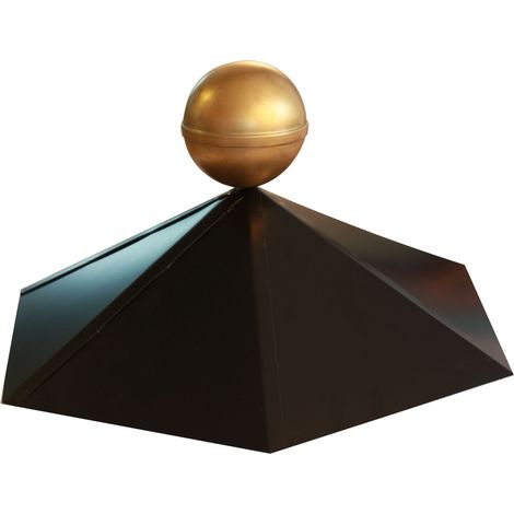 Pavillon Haube 6-Eck schwarz pulverbesch. mit Messingkugel